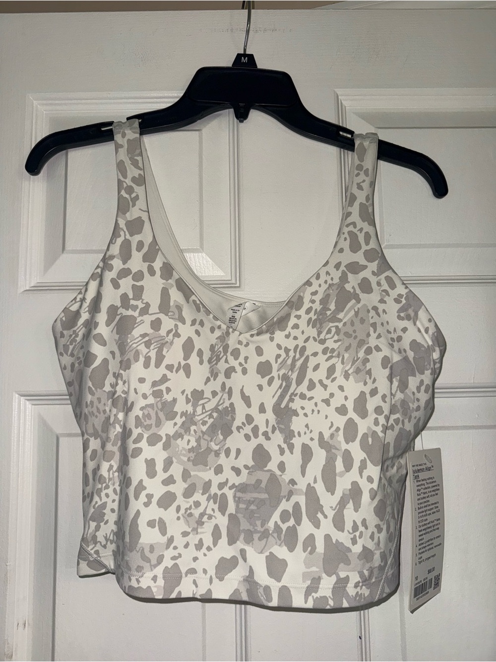 NWT Lululemon Neutral Animal Print Align Tank Top - White & Light Gray